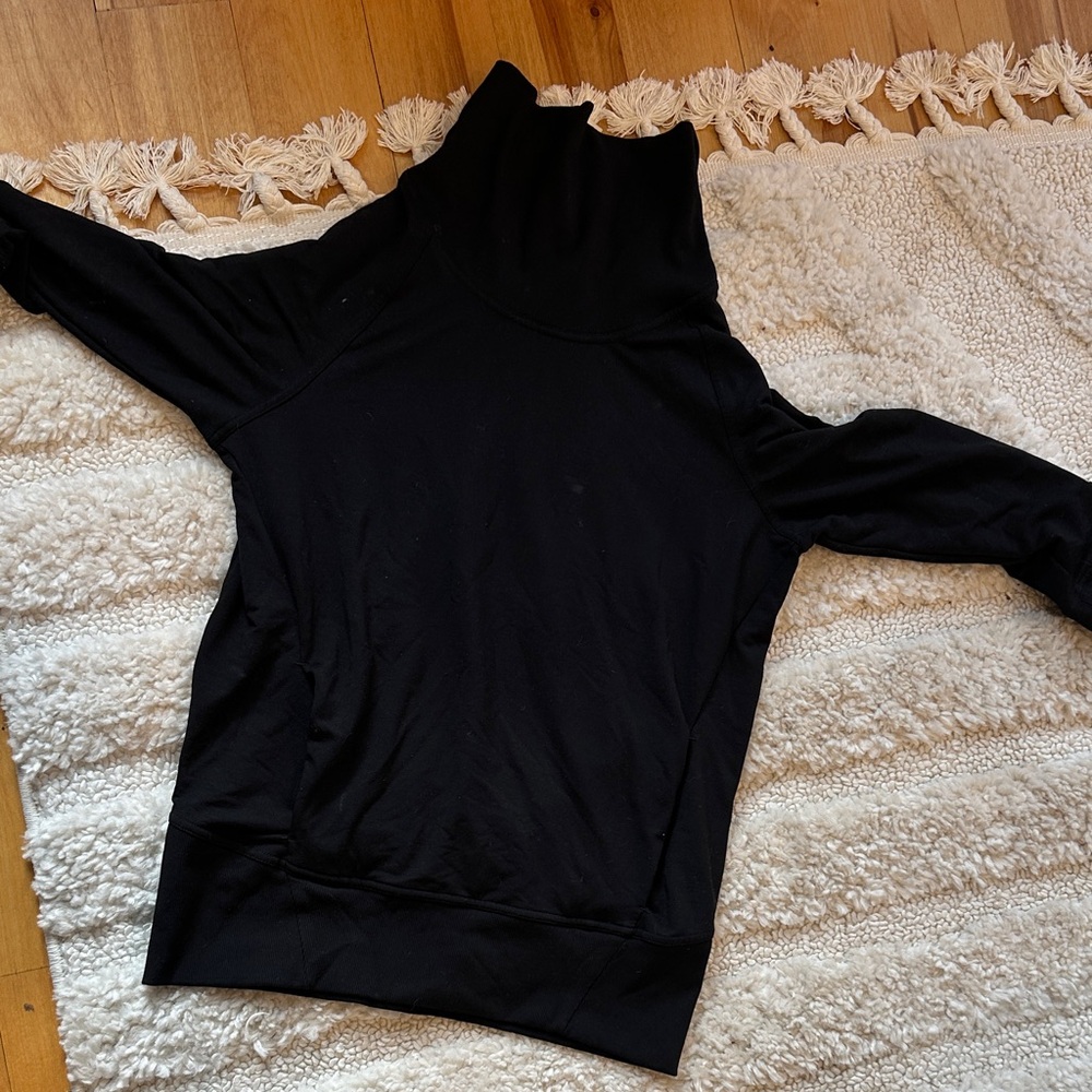 Turtle neck athletic  Black Women's Top